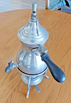 Samovar ancien en métal argenté - Photo 1/4