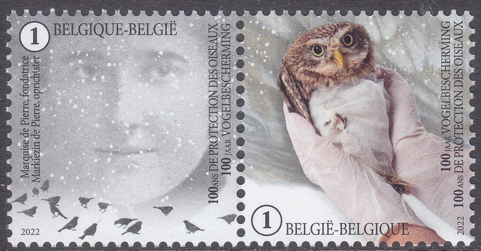 Bélgica 2022 (2022-01) 100 Aniversario de Protección de Aves - Búhos Foto 1 de 1
