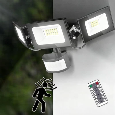 LED Außenwandleuchte 50W mit Bewegungsmelder Wandleuchte Leucht IP65 Kaltweiß - Bild 1 von 4