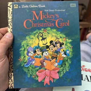 Walt Disney Mickey's Christmas Carol 1983 Vintage Holiday Little Golden Book - Imagen 1 de 7