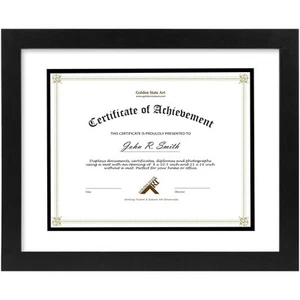 , 11x14 Diploma Frame for 8.5x11 Document & Certificates with Mat, Or 11x14 W... - Picture 1 of 7