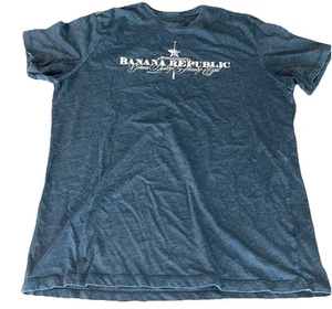 BANANA REPUBLIC STAR LOGO T-SHIRT MEN’S LARGE BLUE - Picture 1 of 5
