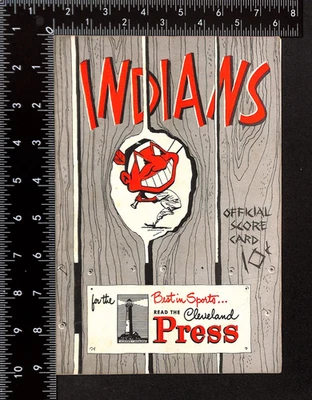 Vintage Aug 12, 1951 Cleveland Indians Baseball Scorecard vs. White Sox Doby HR - Image 1 of 3