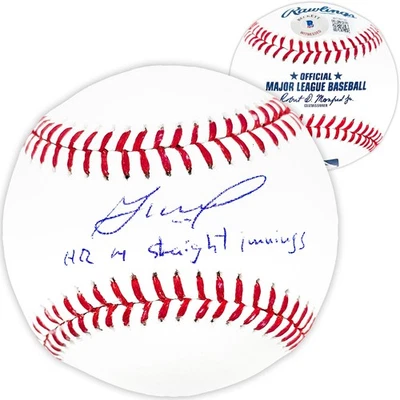 Jose Altuve Signed MLB Baseball Astros "HR 4 Straight Innings" Beckett Wit - Image 1 of 4