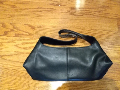 Vintage Talbots Black Genuine Leather Bag  Satchel Shoulder Bag Handbag - Image 1 of 3