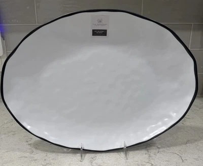 Bandeja grande para servir de melamina con borde negro para interiores y exteriores LA GRANJA nueva Foto 1 de 3