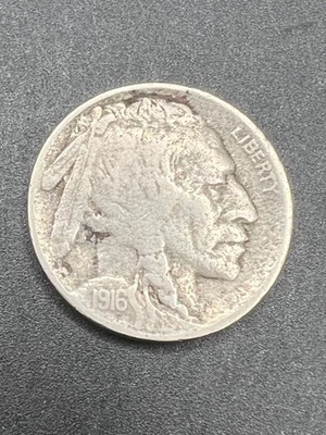 Buffalo Nickel-1916-S, full date - Image 1 of 3