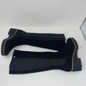 Giani Bernini Valensiaf 10014107800 Boots Womens 6.5M Black Suede Side Zip S0544 - Picture 1 of 11