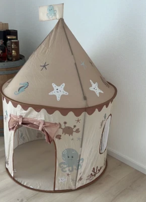 Neues Spielzelt Playtive, Größe etwa 100 x 145cm, in beige oder blau zur Auswahl - Bild 1 von 4