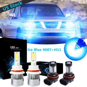 Faro LED azul hielo 9007 + bombilla antiniebla H11 C6 para Nissan Frontier 2005-2018 - Imagen 1 de 12