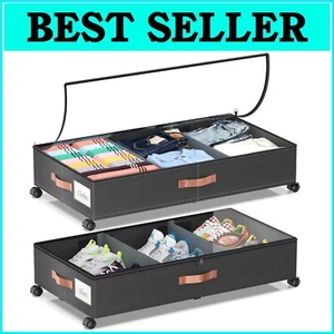 Compact Clearance Under Bed Storage Bins on Wheels for Effortless Organization - Picture 1 of 11