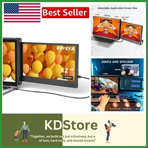 Portable 12" Full HD Laptop Screen Extender - Dual Monitor for Business & Travel - Picture 1 of 9