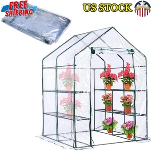 Walk-in Greenhouse Cover Waterproof UV Protection W/ Zipper Roll-Up Door New - Picture 1 of 7