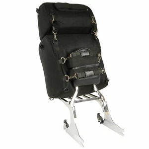 2PC LARGE 16" MOTORCYCLE SISSY BAR TOUR BAG FOR HARLEY - DSA18 - Picture 1 of 5