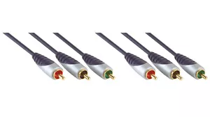 CABLE DE VIDEO COMPONENTE DE ALTA DEFINICIÓN 5M, 3 X ENCHAPADO EN ORO RCA/RGB ENCHUFE PARA ENCHUFE - Imagen 1 de 3