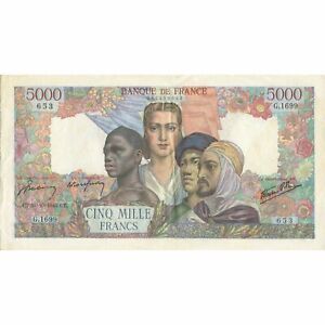 [#633769] Frankreich, 5000 Francs, Empire Français, 1945, 1945-10-25, VZ, Fayett