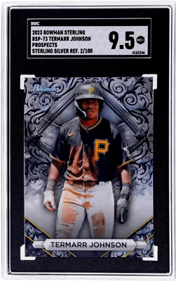 2023 Bowman Sterling Termarr Johnson Silver Refractor #BSP73 /100 SGC 9.5 - Image 1 of 2