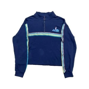 Disney JRs Women’s Blue Lilo and Stitch Blue Sparkle Pull Over Quarter Zip - Picture 1 of 6