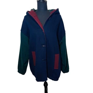 Vintage MAGGIE LAWRENCE 90’s Size Large Women Wool Retro Multi Color Coat Jacket - Picture 1 of 13