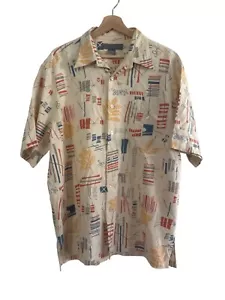 Vintage Tori Richard Honolulu Seidenhemd L beige bunt abstrakt Blumen Prin - Bild 1 von 6