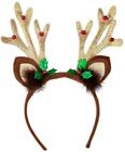 Adult Unisex Deluxe Glitter Reindeer Antlers Christmas Fancy Dress Accessory
