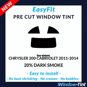 EasyFit Static Pre Cut Tint For Chrysler 200 Cabriolet 2011-14 - 20% Dark Rear - Picture 1 of 3