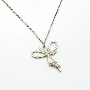 AGATHA PARIS Silver Plated Fairy Pendant Necklace 42cm Rope Chain Pixie Angel - Picture 1 of 9