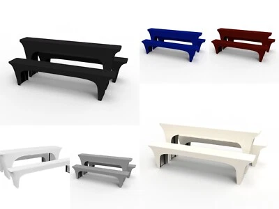 Stretch Bierbankhussen Set 3 tlg. Festzelt Party Hochzeit Deko Bierzeltgarnitur - Bild 1 von 4