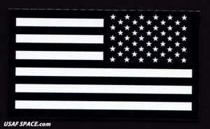 AUTHENTIC US MILITARY IR INFRARED Reverse BLACK-WHITE US FLAG HOOK & LOOP PATCH - Picture 1 of 9
