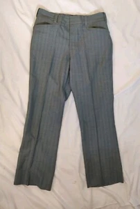 70's Vintage Flamingo Fashions Men's Pants Retro Blue Gray Pinstripe 32 x 29 - Picture 1 of 7