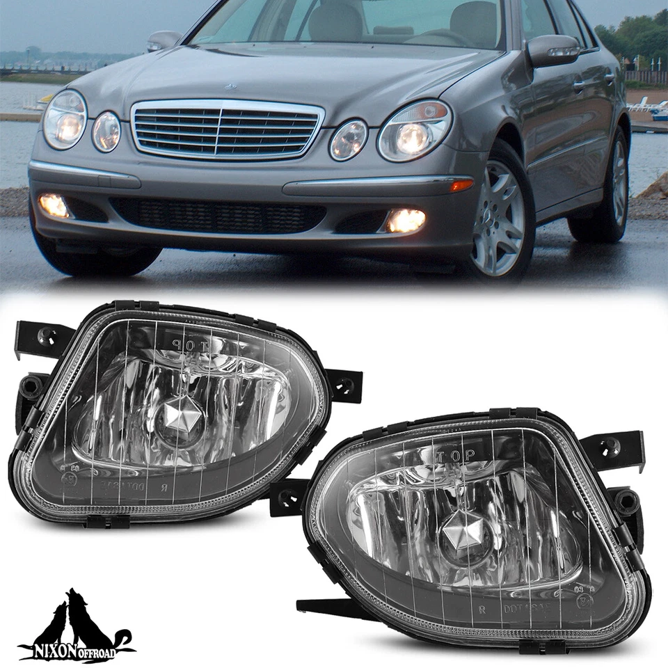 For 2003-2006 Mercedes Benz E320/E500 W211 Fog Lights Bumper Driving Lamps Clear - Image 1 of 4