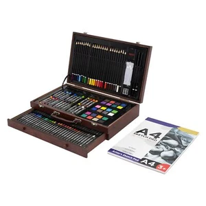 Set da pittura 141 pezzi valigia da colorare matite colorate arte set da disegni valigia da disegno valigia in legno - Foto 1 di 9