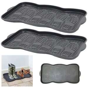 Multi Purpose Plastic Shoe Tray Wellies Boots Garden Plants Pet Home Door Tray - Picture 1 of 13