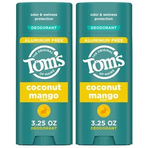 Tom’s of Maine Coconut Mango Natural Deodorant for Women and Men Aluminum Fre... - Picture 1 of 9