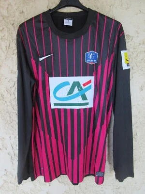 Maillot goal porté n°1 COUPE DE FRANCE NIKE noir CA PMU match worn shirt L/S L - Photo 1/4