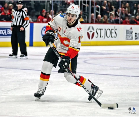 Johnny Gaudreau Calgary Flames UnsignedJersey Shooting 20x24 Photo Cover
