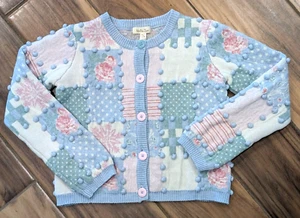 Matilda Jane Girls Heart to Heart Waltz of the Flowers Patchwork Sweater Sz 6 - Picture 1 of 12