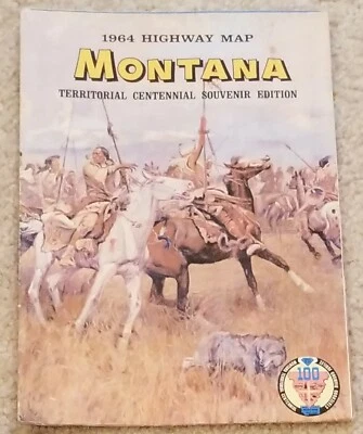 Montana Highway Map Vintage 1964 Territorial Centennial Souvenir Edition 19 x 33 - Image 1 of 4