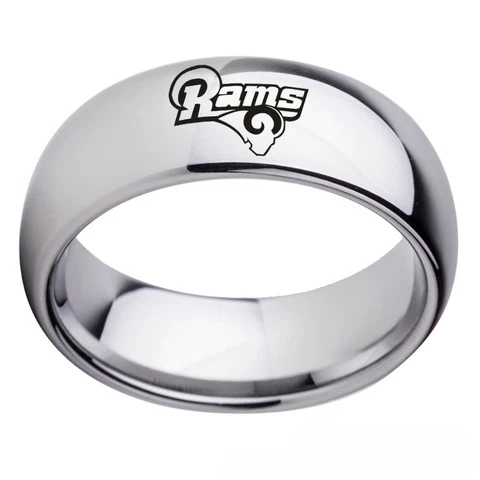 Los Angeles Rams Football Team Stainless Steel Silver Ring Band Size 6-13 Cover
