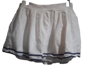 Crewcuts Girls Size 8 Girls Skirt White Blue Embroidered Hem Linen Blend 2024 - Picture 1 of 6