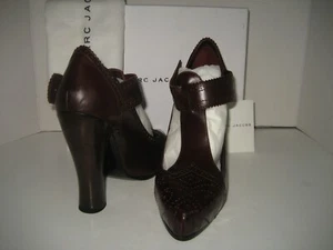 NUEVOS Mujeres Marc Jacobs EU 40 US 9.5 Cuero Burdeos Correa al tobillo Zapatos de bombeo - Imagen 1 de 10