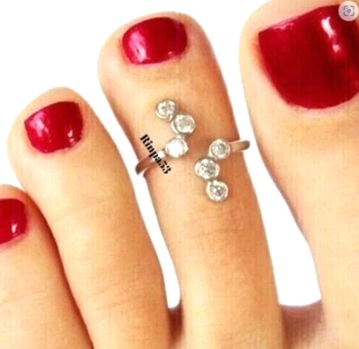 Anillo ajustable de diamantes simulados redondos de 1 quilate de plata 925 para mujer REGALO 4 HER Foto 1 de 4