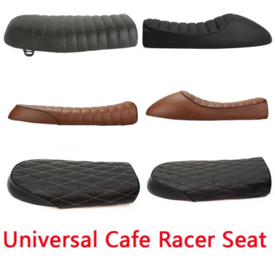 Motorcycle Vintage Cafe Racer Flat Brat&Hump Saddle Seat For Honda/Suzuki Yamaha - Image 1 of 4