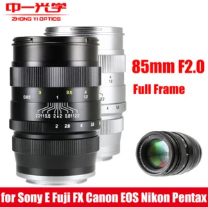 NEW Zhongyi Mitakon Speedmaster 85mm f/2.0 Lens for Sony Fuji Canon Nikon Pentax - Picture 1 of 11