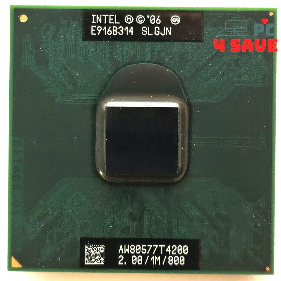 Intel Pentium Dual-Core T4200 2.0GHz Socket P Laptop Mobile CPU Processor SLGJN - Image 1 of 1
