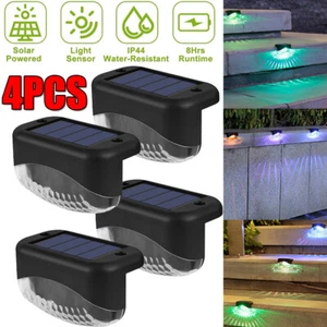 4PCS Solar LED RGB Deck Lights Outdoor Garden Patio Railing Decks Path Lighting - Picture 1 of 12