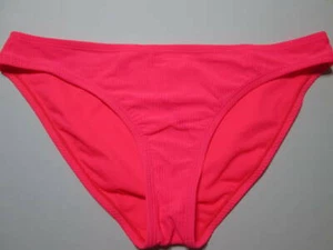 Nike Womens Size L Bikini Bottom Pink Pleated Logo Print Swimwear - Picture 1 of 5
