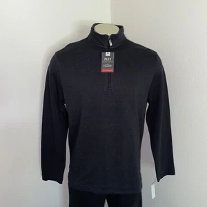 VAN HEUSEN FLEX CLASSIC FIT NATURAL STRETCH MENS BLACK SWEATSHIRT - Picture 1 of 5