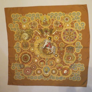 Hermes Scarf 90 "Le Roy Soleil" 100% Silk Scarf "Enduring Spirt of Freedom" - Picture 1 of 6