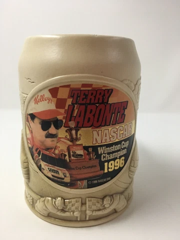 Kelloggs NASCAR WINSTON 1996 Terry Labonte Iron Man CUP CHAMP 6" High Stein Mug Cover